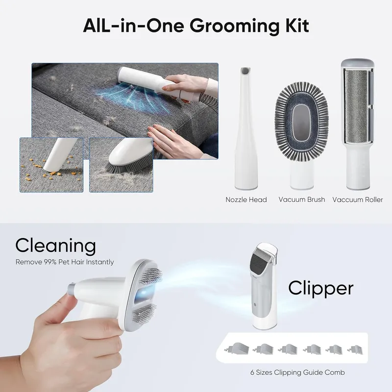 NEWBULIG Pet Grooming Vacuum Kit
